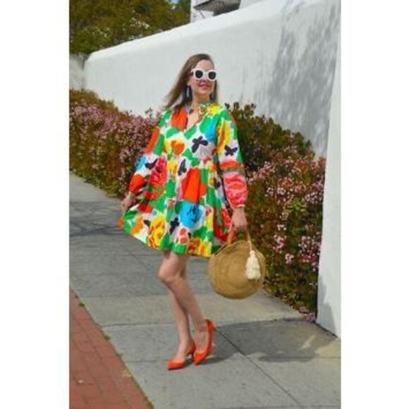 J. Crew Tiered Popover Dress Ratti Jardin Floral XL - Picture 3 of 8